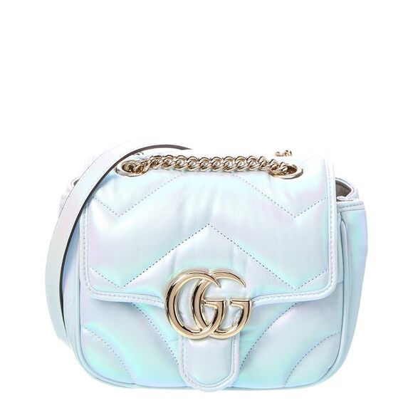 Gucci Handbags - Gucci Gg Marmont Mini Matelasse Leather Shoulder Bag, Blue